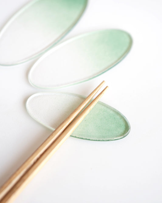 Clearmood - Dew-Oval Spoon & Chopstick Rest Deep green
