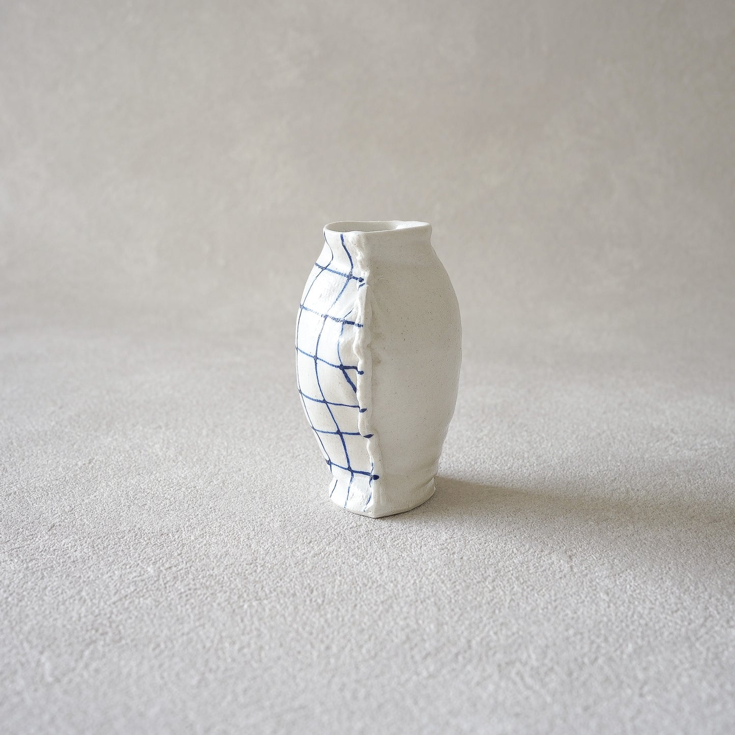 Fabramics - round sholder small vase - Line chek