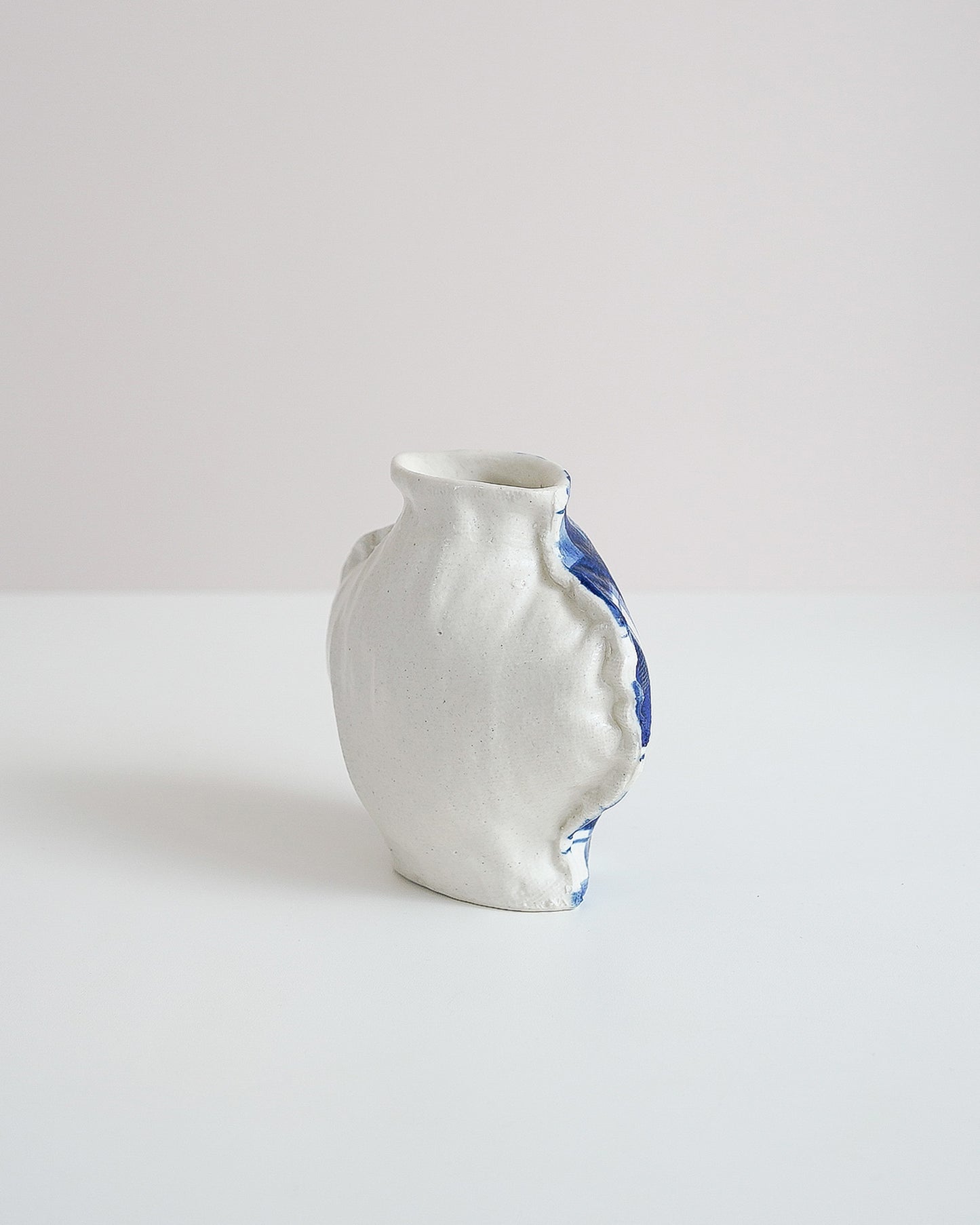 Fabramics - Round vase blue check