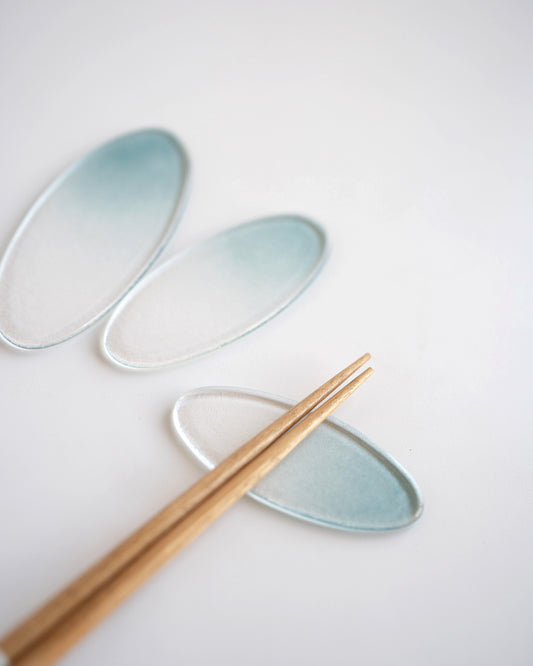 Clearmood - Dew-Oval Spoon & Chopstick Rest Aquamarine