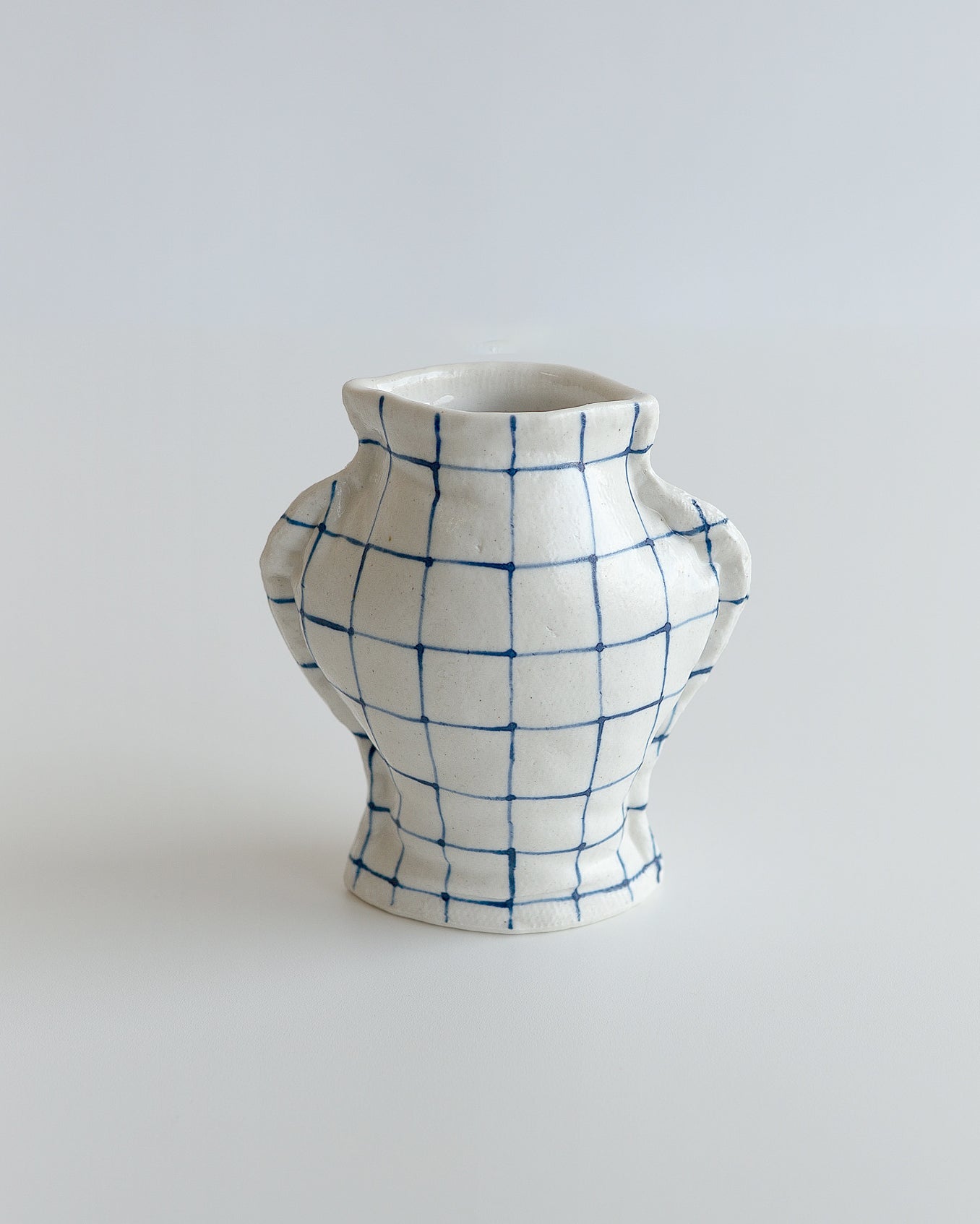 Fabramics - round sholder small vase - Line chek