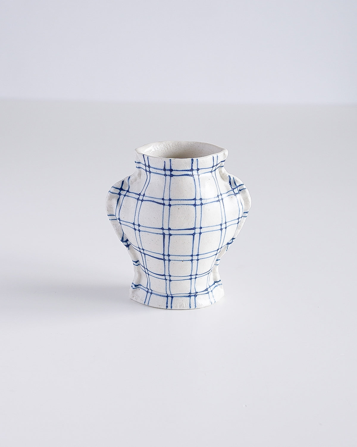 Fabramics - round sholder small vase - Line chek