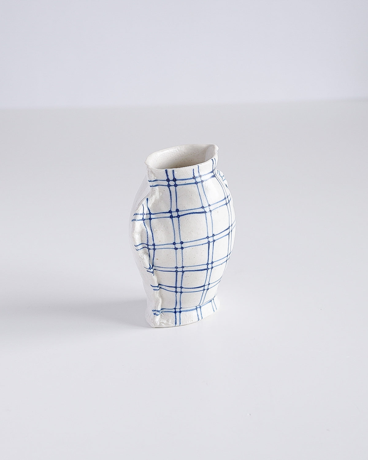 Fabramics - round sholder small vase - Line chek