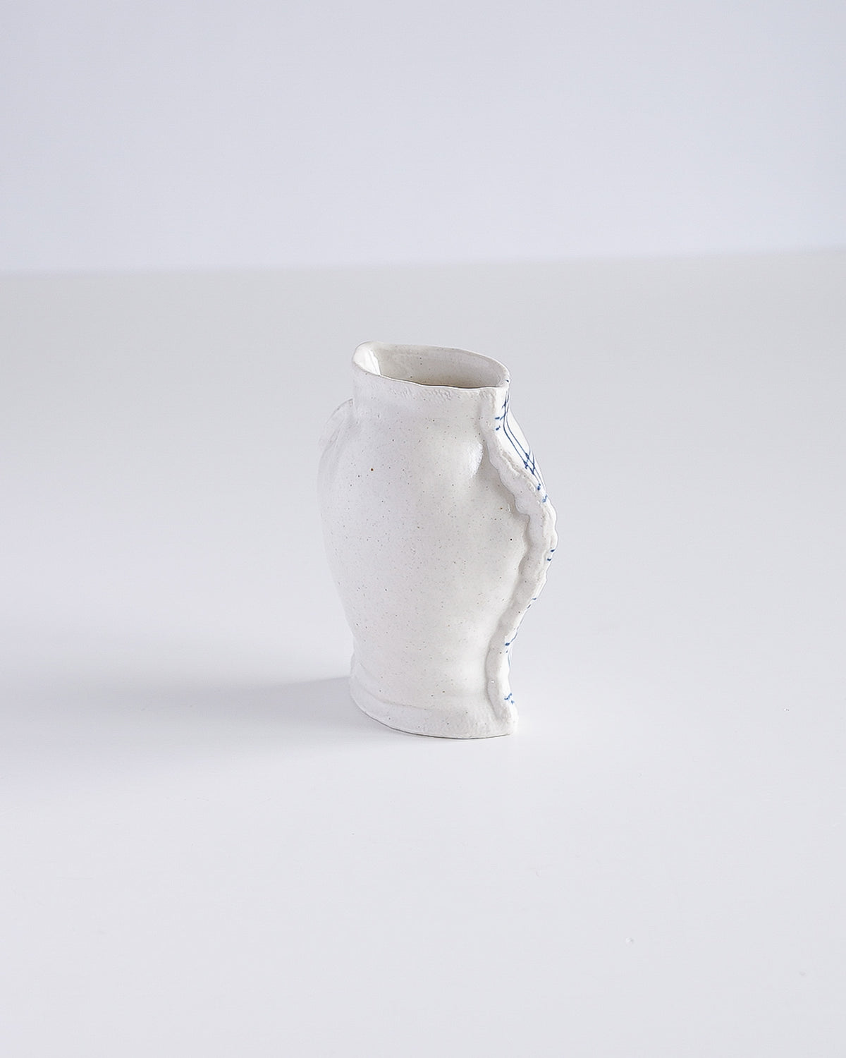 Fabramics - round sholder small vase - Line chek